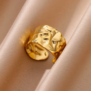 Trendy 18K Gold Plated Irregular Stainless Steel Ring