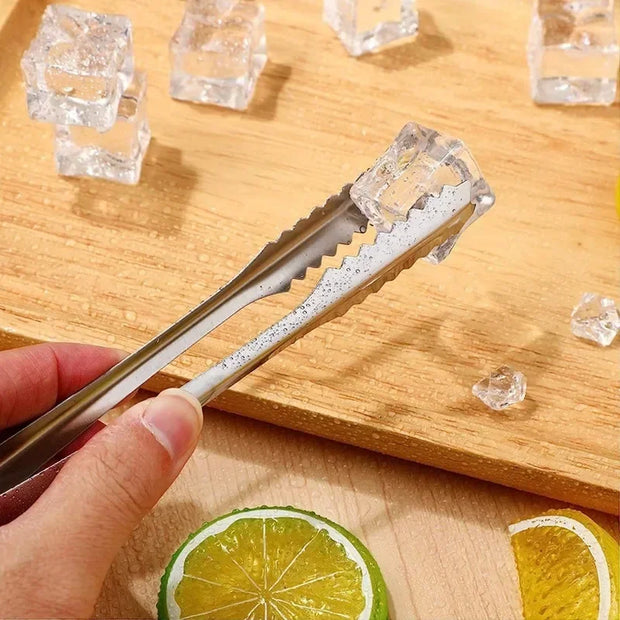 Stainless Steel Ice Cube Tongs – Durable Kitchen Clip for Ice, Sugar, Snacks