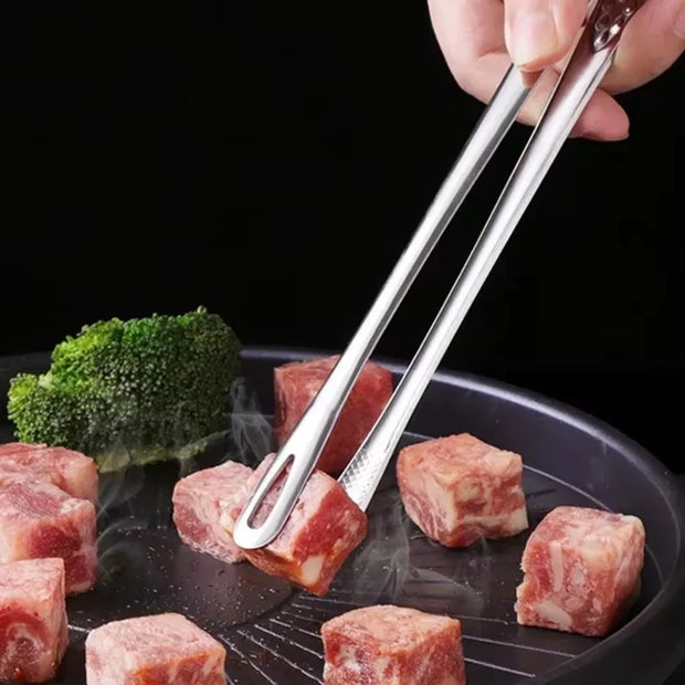 Stainless Steel Kitchen BBQ Grill Meat Tongs
