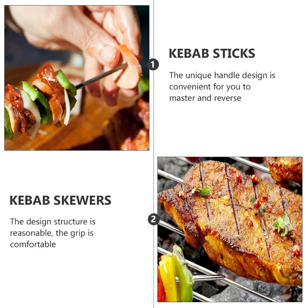 20‑Piece Stainless Steel BBQ Skewers