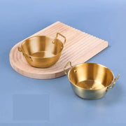 Stainless Steel Golden Bowl with Handle