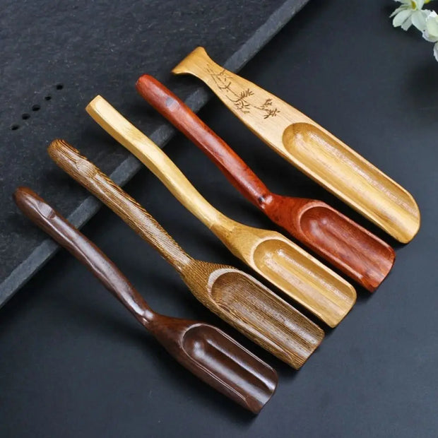Wooden Tea Scoop – Natural Color, 17cm