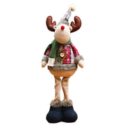 Christmas Plush Shelf Sitters – Stretchable Legs Santa, Snowman & Moose Decorations