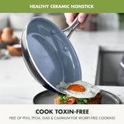 Diamond-Reinforced Ceramic Nonstick Cookware Set – 12 Pieces