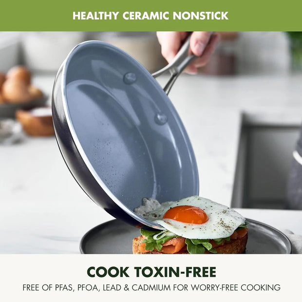 Diamond-Reinforced Ceramic Nonstick Cookware Set – 12 Pieces