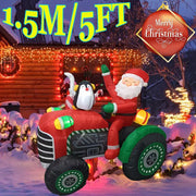 5FT Inflatable Santa Tractor with LED Lights