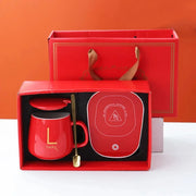 Self-Heating Ceramic Mug Set with Warm Pad Gift