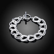 Sterling Silver Solid Charm Bracelet Unisex