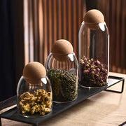 3Pcs/set Glass Storage Jar with Ball Cork Lid