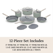 Ceramic Nonstick 12pc Cookware Set