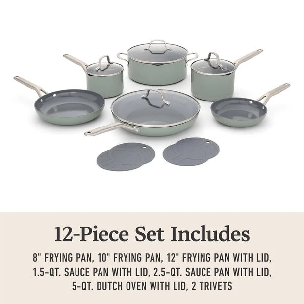 Ceramic Nonstick 12pc Cookware Set