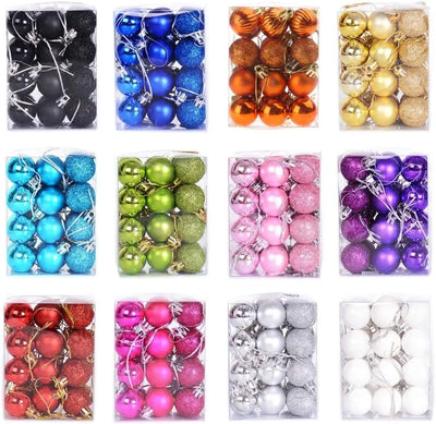 24pcs Mini Christmas Tree Hanging Balls