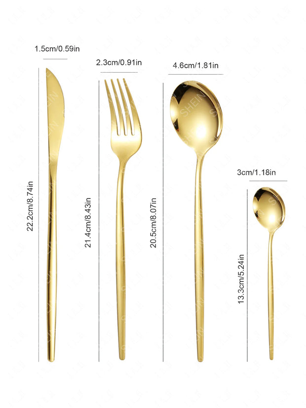 Stainless Steel Dinnerware Set – 6-Person Flatware Gift Box