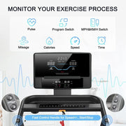 Foldable Treadmill 2.5HP, Incline, 40 Programs