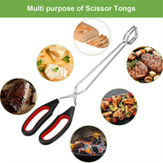 3-Pack Kitchen Scissor Tongs for BBQ & Cooking