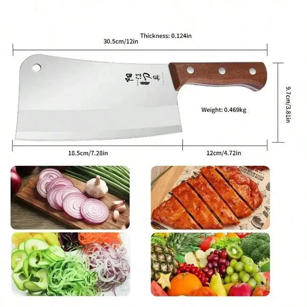 Professional Stainless Steel Meat Cleaver – 30.5cm Full Length
