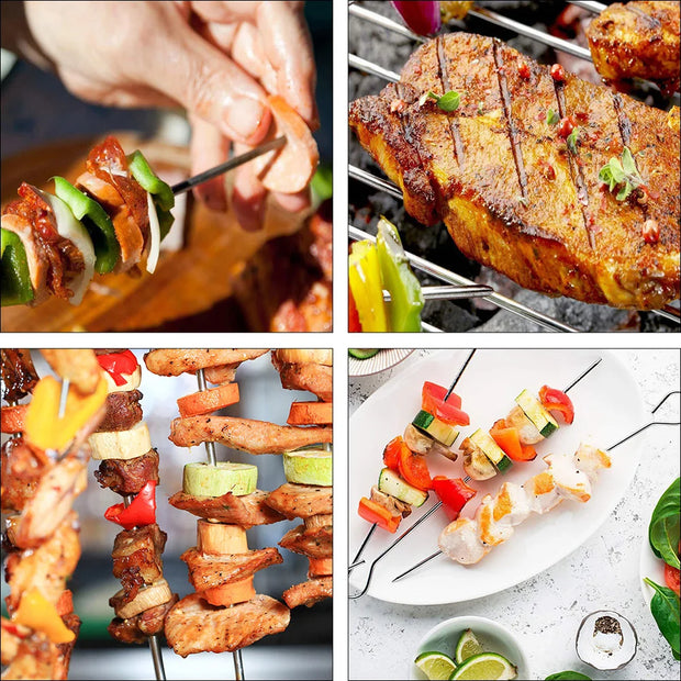 20‑Piece Stainless Steel BBQ Skewers