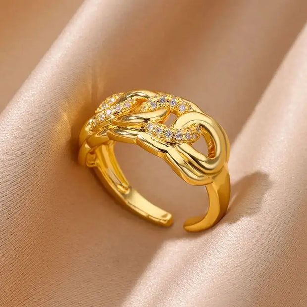 Heart Zircon 18K Gold plated Bridal Rings