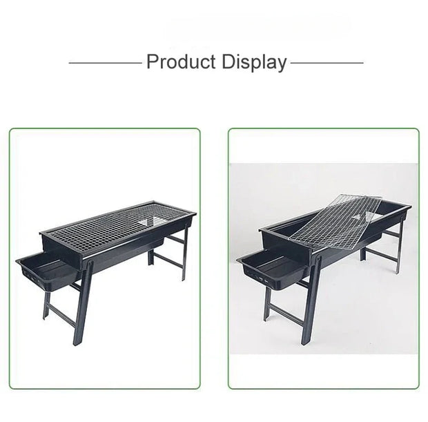 Folding Charcoal BBQ Grill for Outdoor Camping