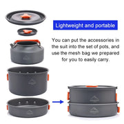Outdoor Camping  Foldable Aluminum Cookware Set