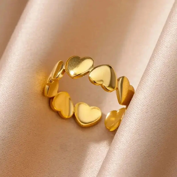 Heart Zircon 18K Gold plated Bridal Rings