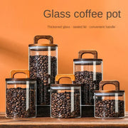 800-2100ml Wood Lid Glass Jar 1pc Airtight Canister Food Container