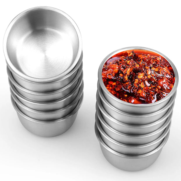 12/24pcs Stainless Steel Sauce Dipping Bowls