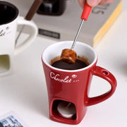 Ceramic Chocolate Melting Mug with Fork