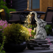 Solar Elephant Garden Ornament with LED Lights