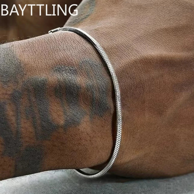 925 Sterling Silver Chain & Link Bracelet