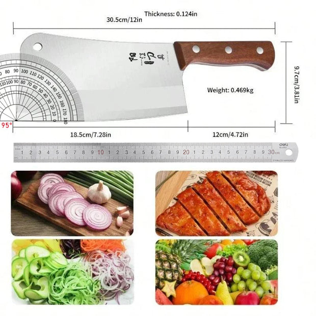 Professional Stainless Steel Meat Cleaver – 30.5cm Full Length