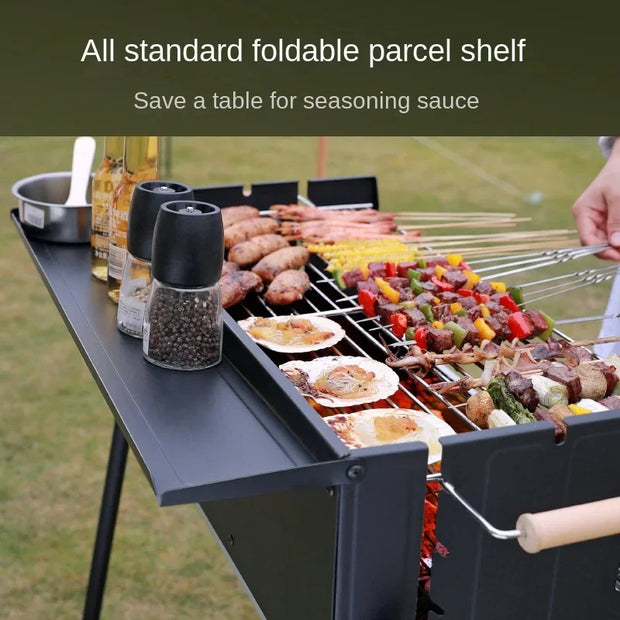 Portable Charcoal Grill with Wind Shield