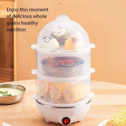 Portable Electric Egg Boiler – 3-Layer Mini Steamer