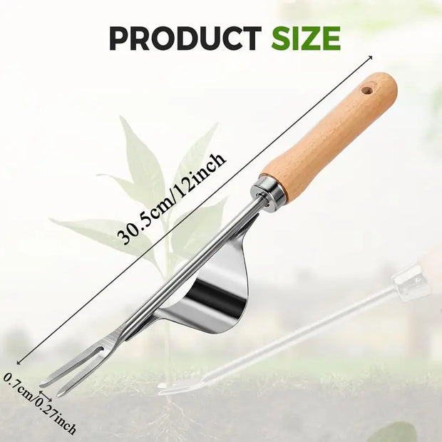 Ergonomic Stainless Steel Weeder Tool for Gardening