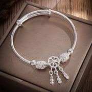 "925 Sterling Silver Adjustable Cuff Bracelet Women"