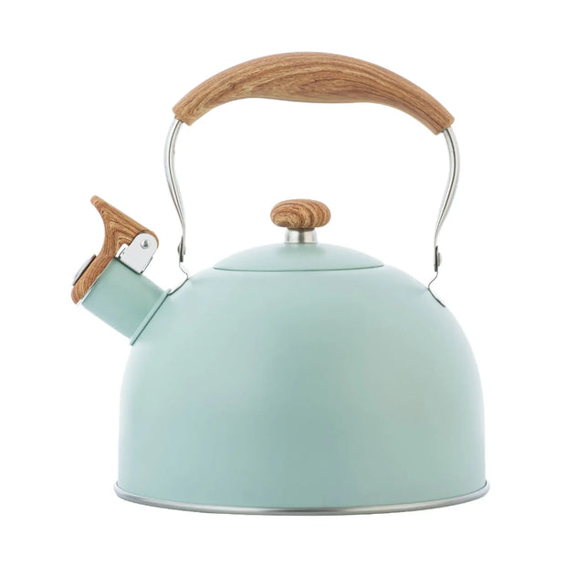2.5L Stainless Steel Whistling Tea Kettle with Wooden Handle