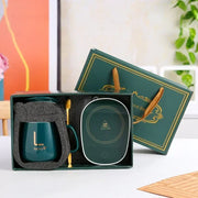 Ceramic Gift Mug Set with Spoon & Bag