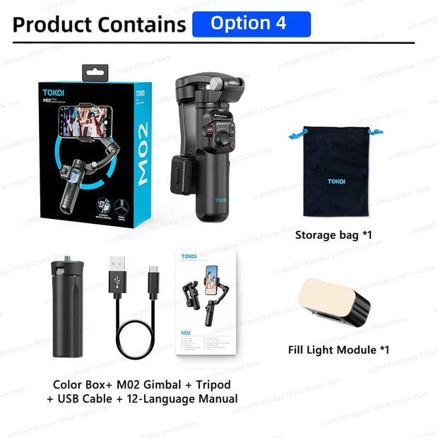 Handheld 3-Axis Gimbal Stabilizer for Smartphones