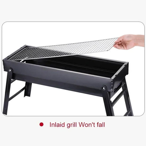 Folding Charcoal BBQ Grill for Outdoor Camping