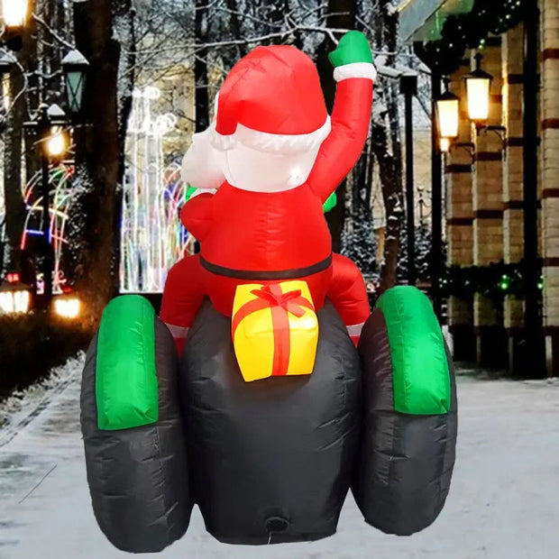 5FT Inflatable Santa Tractor with LED Lights