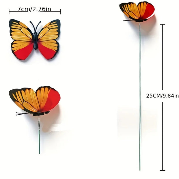 10/20/50pcs 3D Butterfly Garden Yard Decor Stakes