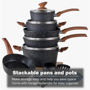 Granite Nonstick Induction Cookware Set 12-Piece Kitchen
