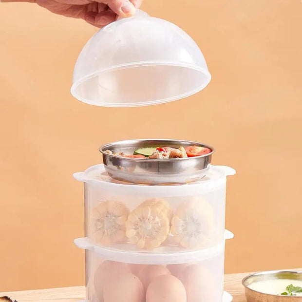 Portable Electric Egg Boiler – 3-Layer Mini Steamer