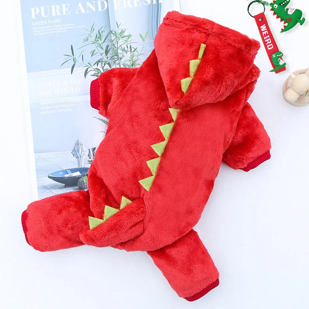 Cute Dinosaur Fleece Cat Hoodie
