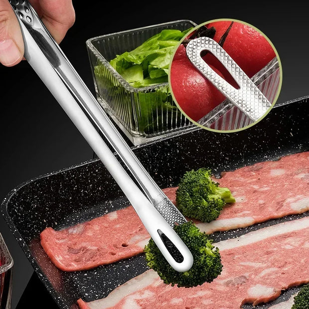 Stainless Steel Kitchen BBQ Grill Meat Tongs