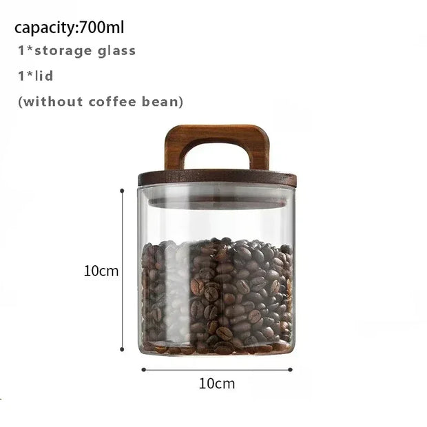Large Airtight Glass Storage Jar with Bamboo Lid