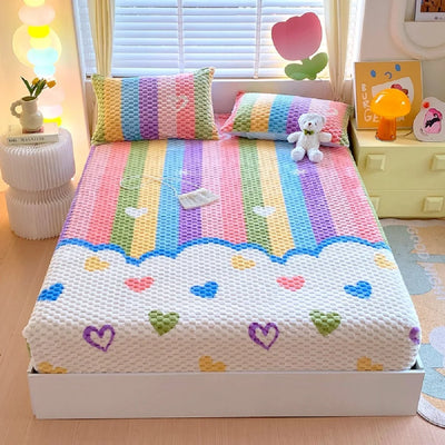 Kids Cartoon Fitted Sheet – Soft & Durable 100% Polyester Bed Cover