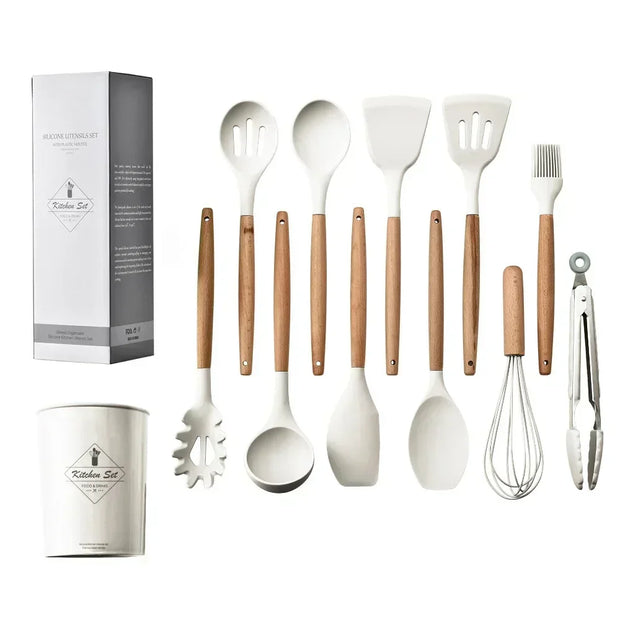 Silicone Cooking Utensil Set – Heat-Resistant Kitchen Tools (10+ Pieces)