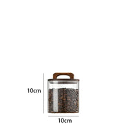 800-2100ml Wood Lid Glass Jar 1pc Airtight Canister Food Container