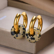 Trendy Heart Hoop Earrings Zircon Metal Women